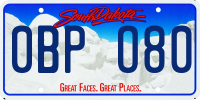 SD license plate 0BPO80