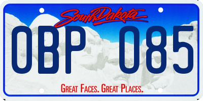SD license plate 0BPO85