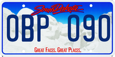 SD license plate 0BPO90