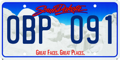 SD license plate 0BPO91