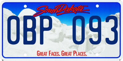 SD license plate 0BPO93