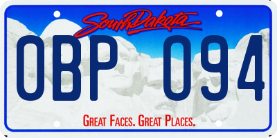 SD license plate 0BPO94