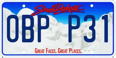 SD license plate 0BPP31