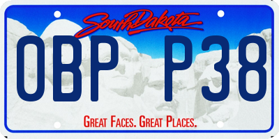 SD license plate 0BPP38