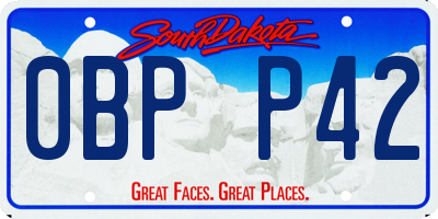 SD license plate 0BPP42