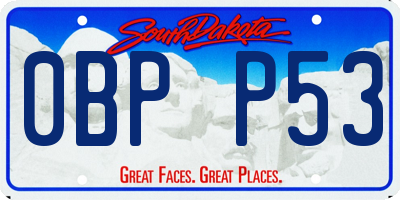 SD license plate 0BPP53