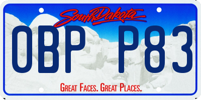 SD license plate 0BPP83