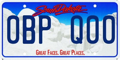 SD license plate 0BPQ00