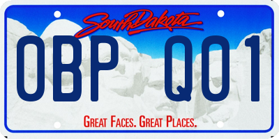 SD license plate 0BPQ01