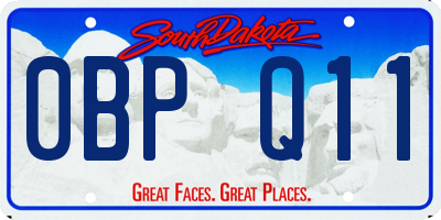 SD license plate 0BPQ11
