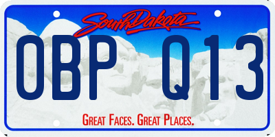 SD license plate 0BPQ13