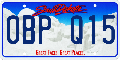 SD license plate 0BPQ15