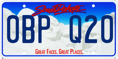 SD license plate 0BPQ20