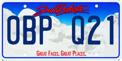 SD license plate 0BPQ21