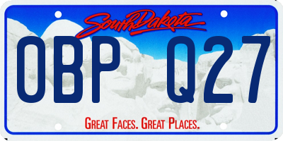 SD license plate 0BPQ27