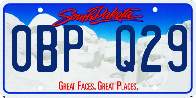 SD license plate 0BPQ29