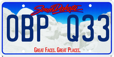 SD license plate 0BPQ33