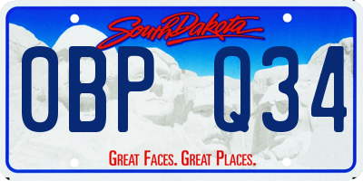 SD license plate 0BPQ34