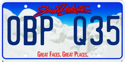 SD license plate 0BPQ35