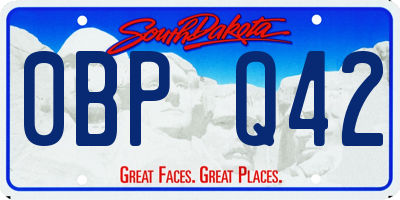 SD license plate 0BPQ42