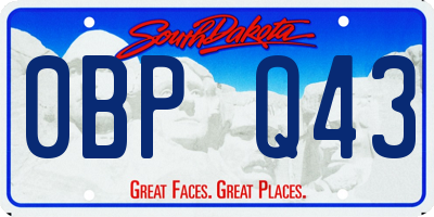 SD license plate 0BPQ43