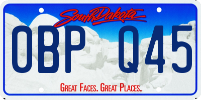 SD license plate 0BPQ45