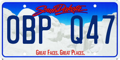 SD license plate 0BPQ47