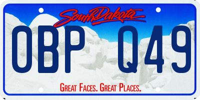 SD license plate 0BPQ49
