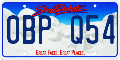 SD license plate 0BPQ54