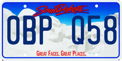 SD license plate 0BPQ58