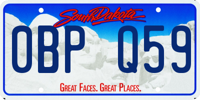 SD license plate 0BPQ59