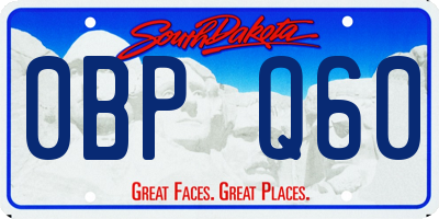 SD license plate 0BPQ60