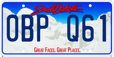 SD license plate 0BPQ61