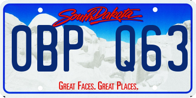 SD license plate 0BPQ63