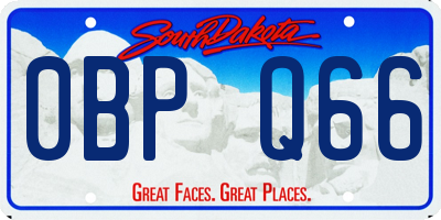 SD license plate 0BPQ66