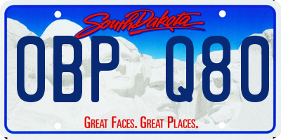 SD license plate 0BPQ80