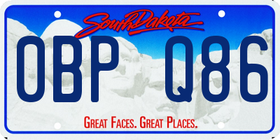 SD license plate 0BPQ86