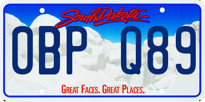 SD license plate 0BPQ89