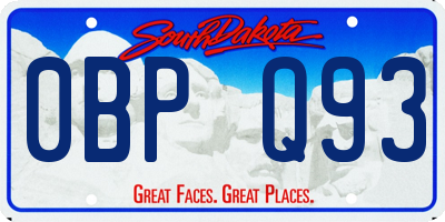 SD license plate 0BPQ93
