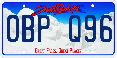 SD license plate 0BPQ96