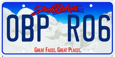 SD license plate 0BPR06