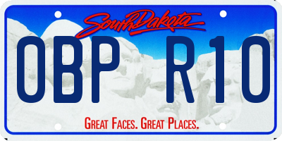SD license plate 0BPR10