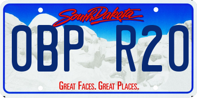 SD license plate 0BPR20