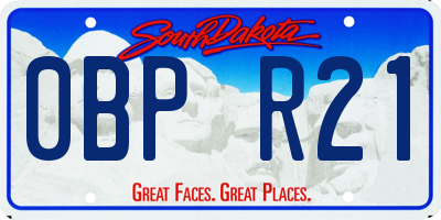 SD license plate 0BPR21