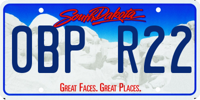 SD license plate 0BPR22