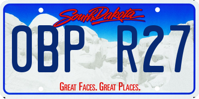 SD license plate 0BPR27
