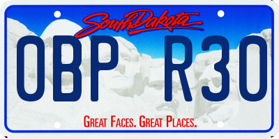 SD license plate 0BPR30