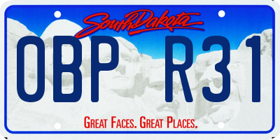 SD license plate 0BPR31