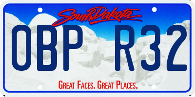 SD license plate 0BPR32