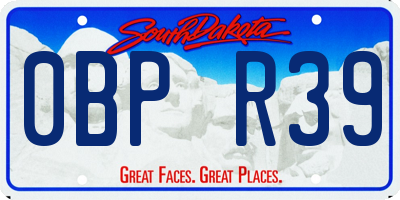 SD license plate 0BPR39